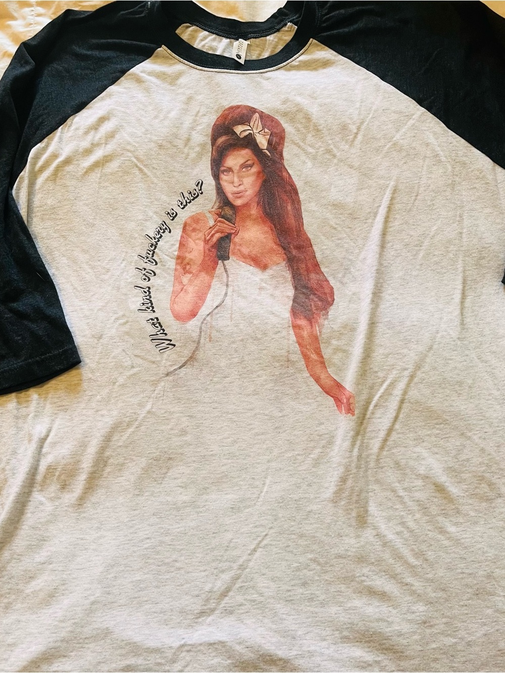Vintage Inspired Amy Winehouse Band Tee - Baseball Style 3/4 Sleeve